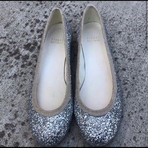 Stuart Weitzman Lastikan Glitter Ballet Fl…